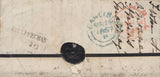 138172  1857 LARGE PART WRAPPER SOUTHAMPTON TO 'ECCLEFECHAN, CARLISLE' WITH MANUSCRIPT 'Missent to' WITH 'CARLISLE' DATE STAMP.