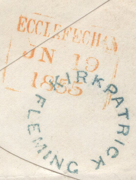 138191 1855 MAIL KIRKPATRICK FLEMING, SCOTLAND TO ANNAN WITH 'KIRKPATRICK FLEMING' CIRCULAR UDC TYPE C3.