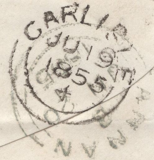 138191 1855 MAIL KIRKPATRICK FLEMING, SCOTLAND TO ANNAN WITH 'KIRKPATRICK FLEMING' CIRCULAR UDC TYPE C3.