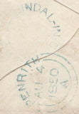 138194 1850 MAIL MILNTHORPE, WESTMORLAND TO NEWTON RIGG, CUMBERLAND WITH 'MILNTHORPE/2' SKELETON HAND STAMP (UNRECORDED) AND 'GRANGE' UDC.