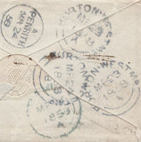 138196 1858 UNDELIVERED ? MAIL LEEDS TO KIRKBY LONSDALE WITH VARIOUS DATE STAMPS.