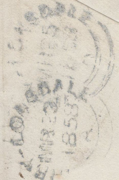 138196 1858 UNDELIVERED ? MAIL LEEDS TO KIRKBY LONSDALE WITH VARIOUS DATE STAMPS.