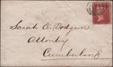 138200 1858 MAIL WIGTON, CUMBERLAND TO ALLONBY WITH 1D (SG40) '879' NUMERAL OF WIGTON.
