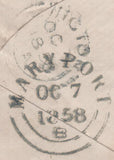 138200 1858 MAIL WIGTON, CUMBERLAND TO ALLONBY WITH 1D (SG40) '879' NUMERAL OF WIGTON.