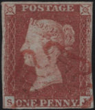 138213 1841 1D RED PLATE FIVE (SG7)(SJ) VERY FINE RED MALTESE CROSS (SPEC A2va).