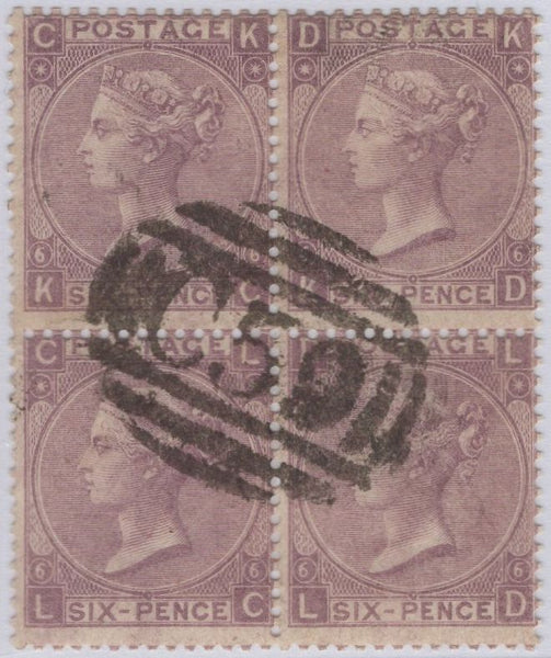 138247 1867 6D LILAC PL.6 (SG104) CANCELLED SINGLE STRIKE 'C59' OF JACMEL, HAITI.
