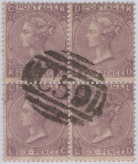 138247 1867 6D LILAC PL.6 (SG104) CANCELLED SINGLE STRIKE 'C59' OF JACMEL, HAITI.
