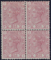 138258 1879 2½D ROSY-MAUVE PL.17 (SG141) MINT BLOCK OF FOUR.