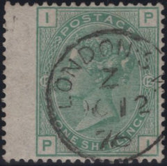 138276 1875 1S GREEN PL.12 (SG150)(PI) GOOD TO FINE USED.