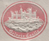 138287 1858 MAIL GRANTHAM TO LONDON WITH DIE 2 1D PL.44 (SG36), ON REVERSE 'Belvoir Castle' EMBOSSED IMAGE.