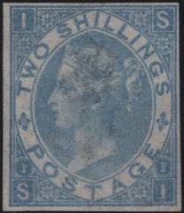 138296 1867 2S DULL BLUE PLATE ONE IMPERFORATE IMPRIMATUR (SG118)(SI).