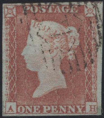 138324 1849 1D PL.91(SG8)(AH) MISSING IMPRIMATUR LETTERING.