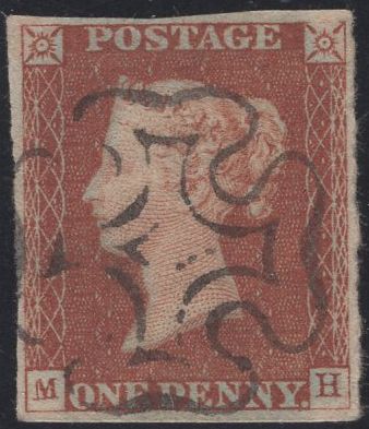 138325 1842 1D PL.27(SG8)(MH) GOOD TO FINE USED.