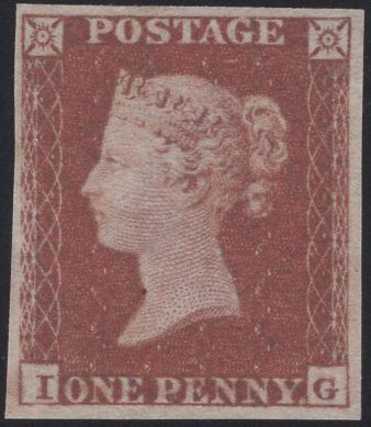 138348 1854 DIE 1 1D IMPERFORATE IMPRIMATUR FROM UNISSUED RESERVE PLATE TEN.