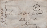 138402 1841 UNPAID MAIL DUBLIN TO SLIGO WITH DUBLIN MALTESE CROSS USED TO OBLITERATE DUBLIN 'PAID' DATE STAMP APPLIED IN ERROR.