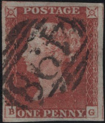 138476 1845 1D PL.60 (SG8)(BG) FINE USED.