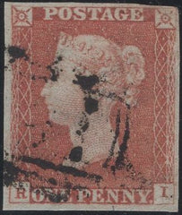 138482 1845 1D PL.59 PALE RED-BROWN (SG9)(RI) GOOD TO FINE USED.