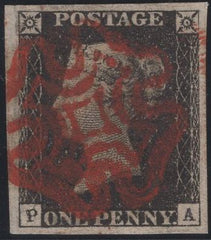 138491 1840 1D BLACK PL.4 (SG2)(PA) VERY FINE USED.