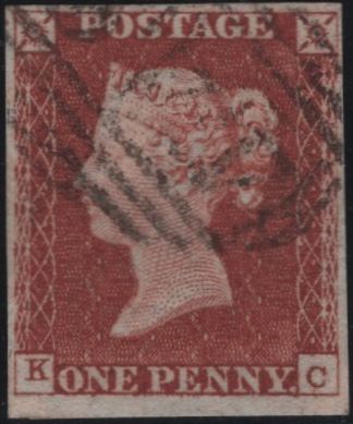 138515 1843 1D PL.35 (SG8)(KC) 1844 CANCEL, FINE USED.