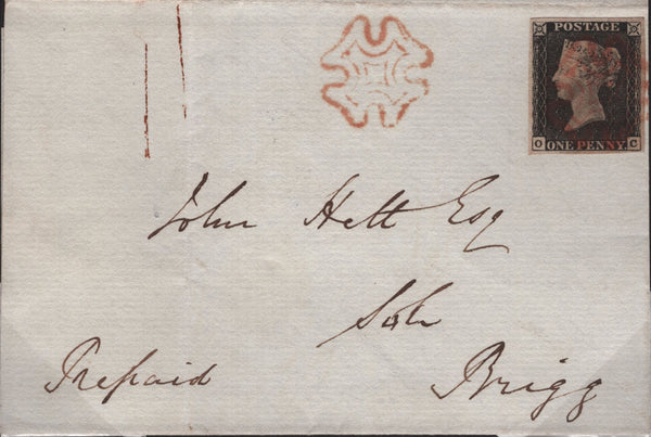 138536 THE 'SPILSBY' DOUBLE STRIKE OF THE MALTESE CROSS, ON 1840 1D BLACK USAGE AND 1842 1D PINK USAGE.