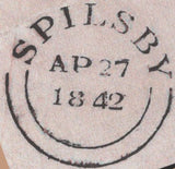 138536 THE 'SPILSBY' DOUBLE STRIKE OF THE MALTESE CROSS, ON 1840 1D BLACK USAGE AND 1842 1D PINK USAGE.
