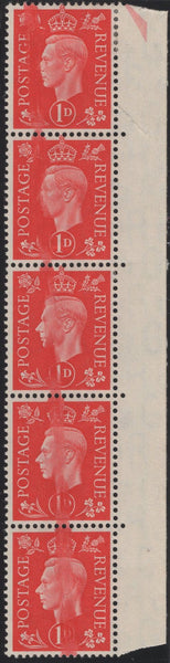 138541 1849 1D PL.94 (SG8) COMPLETE STRIP OF TWELVE FROM THE 'I' ROW, GOOD TO FINE USED.