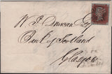 138561 1843 MAIL GREENOCK TO GLASGOW WITH 1D PL.26 (SG8) DISTINCTIVE MALTESE CROSS OF GREENOCK (B1tm).