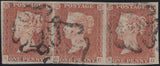 138562 1841 1D PL.21 (SG8) HORIZONTAL STRIP OF THREE LETTERED SB SC SD, SD WITH VERY FINE 'DOUBLE S' (SPEC BS10b).