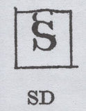 138562 1841 1D PL.21 (SG8) HORIZONTAL STRIP OF THREE LETTERED SB SC SD, SD WITH VERY FINE 'DOUBLE S' (SPEC BS10b).