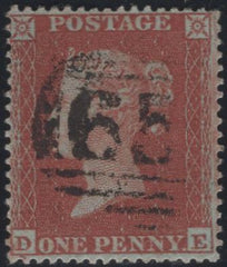 138564 1854 DIE 1 1D PL.193 (SG17)(DE) FINE TO VERY FINE USED.