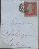 138578 1851 PIECE WITH 1D PL.112 (SG8)(MB) FINE TO VERY FINE USED.