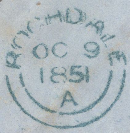 138578 1851 PIECE WITH 1D PL.112 (SG8)(MB) FINE TO VERY FINE USED.