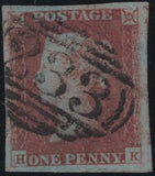 138586 1848 1D PL.84 (SG8)(HK RE-ENTRY SPEC BS73b) MISSING IMPRIMATUR LETTERING, FINE USED.