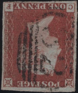 138606 1846 1D PL.68 WATERMARK INVERTED (SG8Wi)(CF) GOOD USED.