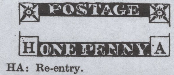 138607 1846 1D PL.68 (SG8)(HA RE-ENTRY SPEC BS57a) FINE USED.