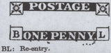 138609 1849 1D PL.88 (SG8)(BL RE-ENTRY SPEC BS77a) FINE USED.