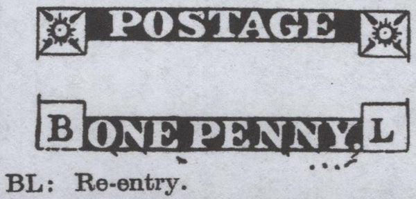 138609 1849 1D PL.88 (SG8)(BL RE-ENTRY SPEC BS77a) FINE USED.