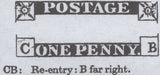 138612 1848 1D PL.85 (SG8) GOOD USED HORIZONTAL STRIP OF THREE CB CC CD INCLUDING CB RE-ENTRY (SPEC BS74a).