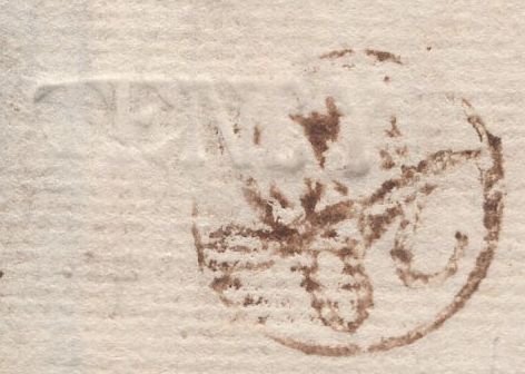 138623 1741 MAIL TENBY, PEMBROKESHIRE TO CAMBRIDGE WITH 'TENBY' STRAIGHT LINE HAND STAMP VARIETY ALBINO (W2273).