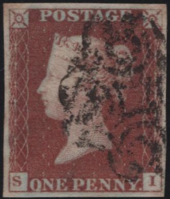 138631 1841 1D RED PL.9 (SG7)(SI) WITH GOOD STRIKE LEEDS 'SPECIAL' MALTESE CROSS (SPEC A2ud).