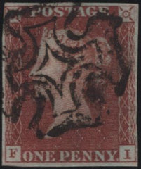 138633 1841 1D RED PL.ELEVEN (SG7)(FI) FINE USED.