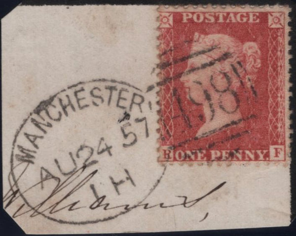 138646 1857 PIECE WITH DIE 2 1D (SG40) 'MANCHESTER/498' SPOON TYPE C (RA74).