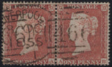 138648 1854 DIE 1 1D RES.PL.2 (SG17) FINE HORIZONTAL PAIR AA AB, AA WITH RE-ENTRY (SPEC C1e).