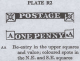 138648 1854 DIE 1 1D RES.PL.2 (SG17) FINE HORIZONTAL PAIR AA AB, AA WITH RE-ENTRY (SPEC C1e).