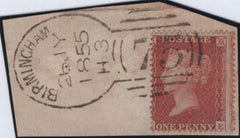 138650 1855 PIECE WITH DIE 2 1D (SG21) 'BIRMINGHAM/75' SPOON TYPE C3 (RA14).