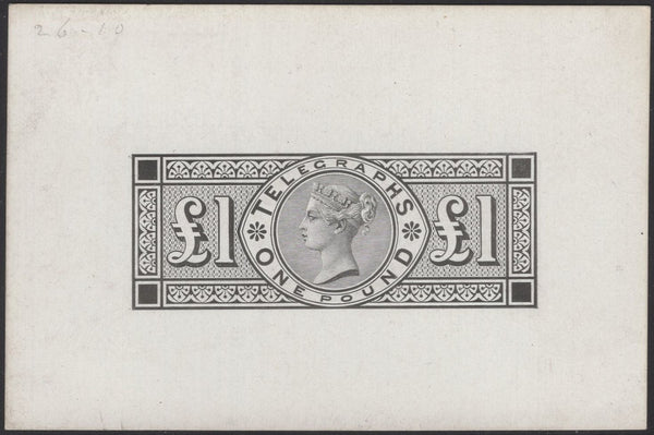138665 1876 £1 TELEGRAPH DIE PROOF.