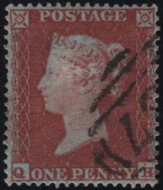 138670 1854 DIE 1 1 D PL.196 (SG17)(QH) GOOD USED.