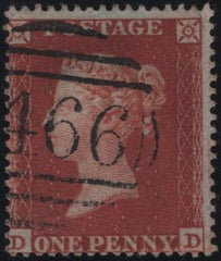 138672 1854 DIE 1 1D PL.192 (SG17)(DD) GOOD TO FINE USED.