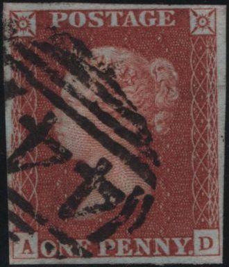 138678 1846 1D PL.68 (SG8)(AD) FINE USED.