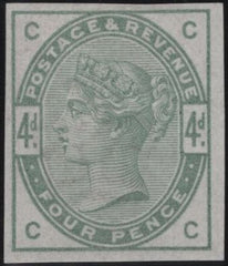 138680 1884 4D DULL GREEN ERROR IMPERFORATE (SG192a SPEC K22a) SUPERB MINT SINGLE.